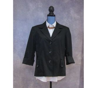 Studio 148 Black Flip Cuff Blazer Size 16